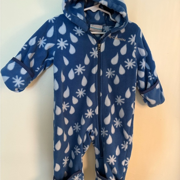 Columbia Kids Blue Snowflake Footie - Picture 1 of 4